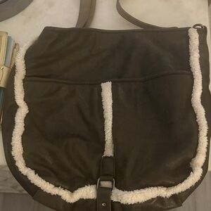 Nila Anthony Brown and Cream Shoulder Bag